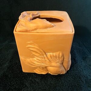 2 Piece Incolay Stone 3D Fish Tissue Box